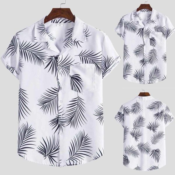 Camisas casuais masculinas mass moda étnica de manga curta camisa de impressão blusa de camiseta de rua de streetwear