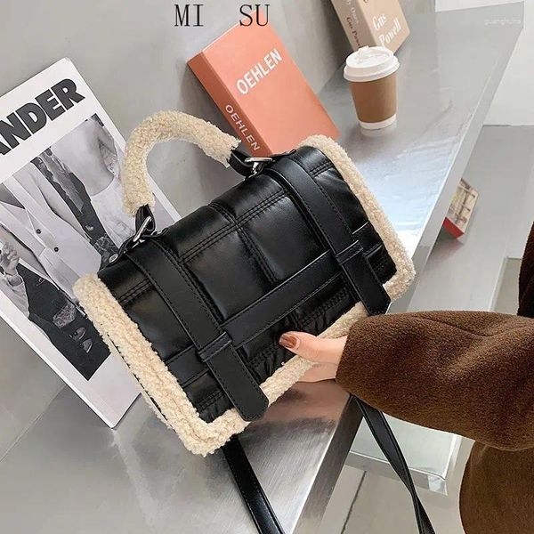 Bag Fashion Fur Women Totes Handtasche PU Leder Schulter Messenger 2024 Winter Luxus Deisgner -Tasche Ladies Cross