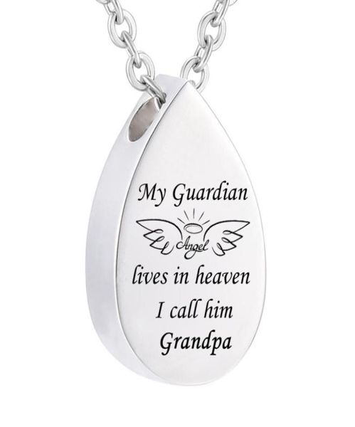 Takılar Su Damlacıkları Kremasyon Kolyesi Spankak Kolyeler Ash My Guardian Angel Keepsake Memorial Kolye Kadın Erkek Mücevher71028542772515