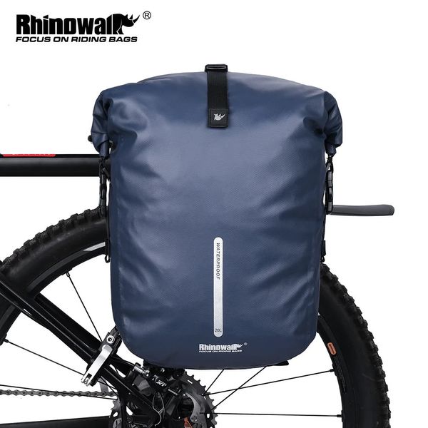 Rhinowalk Fahrradbeutel Pannier wasserdichte Fahrradbeutel 20L Multifunktionaler hinterer Rack Pannier -Beutel Blau Schwarzer Fahrradbeutel 240418