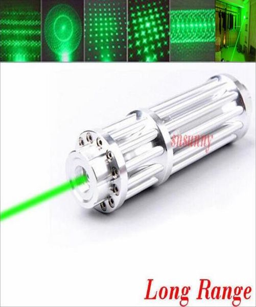 Ponteiro a laser verde de alta potência 50000m 532nm Focus de feixe de zoomable militar com 5 caps 7492836