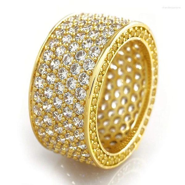 Cluster Ringe Luxus Real 18k Gold Diamond Frauen Verlobungsring Voll asphaltiert Moissanit elegant einfache weibliche Schmuck mit Kasten