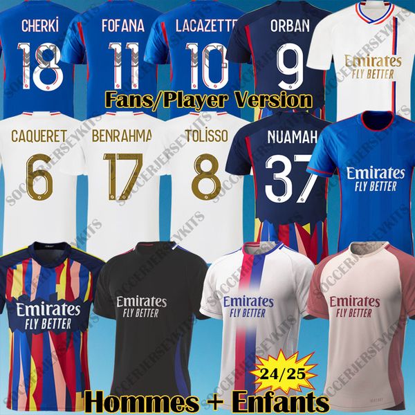 23 24 25 Maillot de Foot Benrahma Soccer Jerseys Orban Nuamah ol Tagliafico Fofana Footbalt