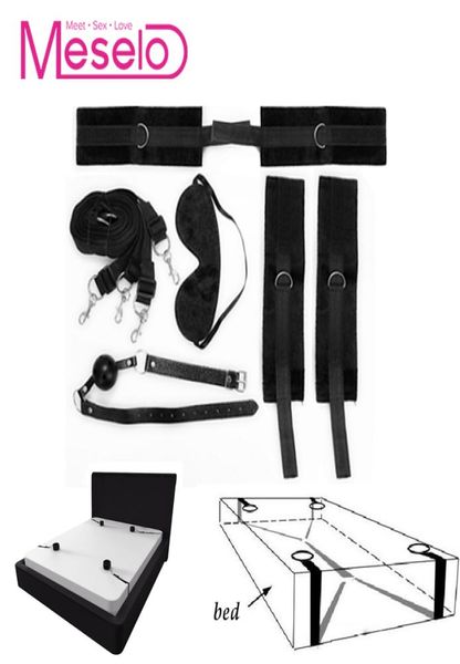 Meselo 6pcs Sex Bondage BDSM BDSM Game cinghia sul letto giocattoli sessuali schiavi per coppie set di bondage giocattoli erotici giochi di sesso y1907601035