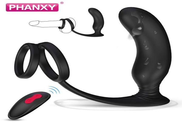 yutong phanxy massagem masculina massagem vibrador anal plug de silicone de silicone de prostata butt plug plug helatão ejaculação anel de brinquedo para men8937165