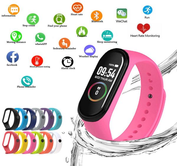 M4 Relógios Smart Sport Sport Wrist for Women LED Screen Travak