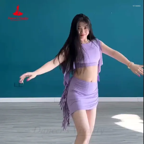 Stage Wear Belly Dance Abbigliamento per le donne a maniche corte moderne Skirt 2pcs set di pancioni da ragazza orientale femminile