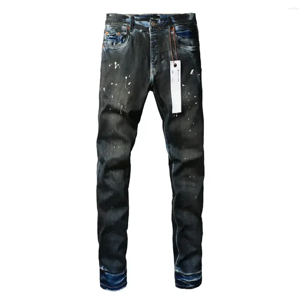 Calças femininas Purple Roca Brand Jeans Fashion Top Street Heavy Industries Madeira Made Black Oil Paint Repair Locatário Skinny Denim Skinny