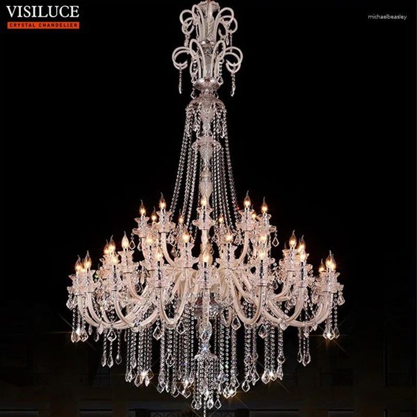 Lampadiers Grande Luxury Crystal Crystal Lumo Lights Freet per le luci delle scale villa el Lustre K9 Banchet Hall Lampada a ciondolo