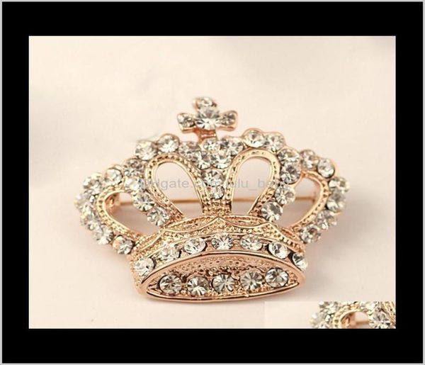 Cristal de vestuário decorativo para mulheres casamento de noiva brilhante vestido de coroa de shiny coroa pino zdms5 broches o6dth9713769