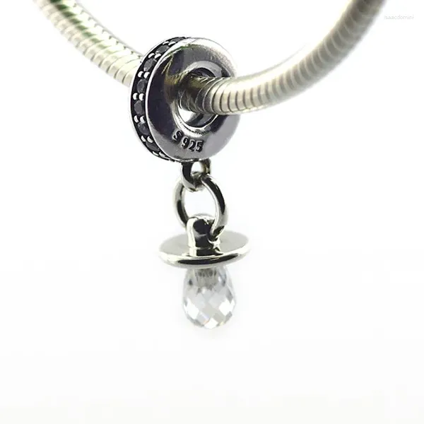 Gevşek taşlar bebek emziği kolye takı için gümüş takılar netleştirme CZ Ana Günü 925 yılan zinciri bilezikleri