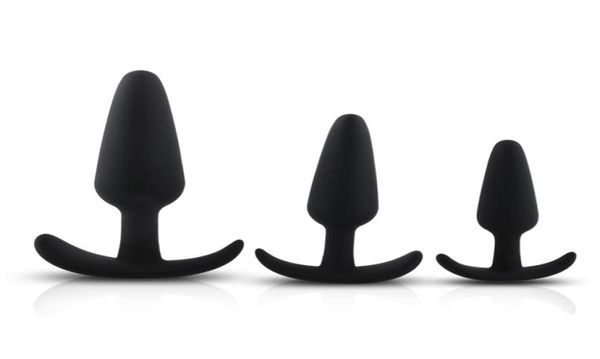 3PCSLOT Silicone Anal Trainer Conjunto de esferas anal kit Butt Plug Plug Prostate Massager Unissex Anal Sex Toy Produtos eróticos adultos para homens Y17281243