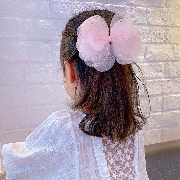 Accessori per capelli clip per fiocchi per ragazza grande accessorio principessa festa la parte posteriore della sua testa