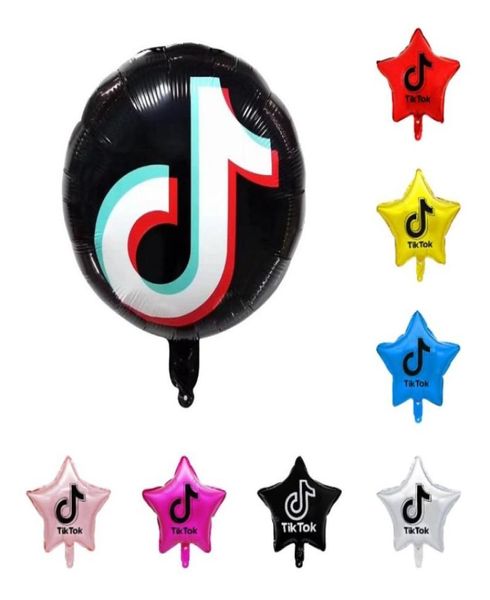 Tiktok Balloons Girls Birthday Video Party Decoration Balloon Алюминиевая фольга Воздушные воздушные шарики Поставки T2I532029977991