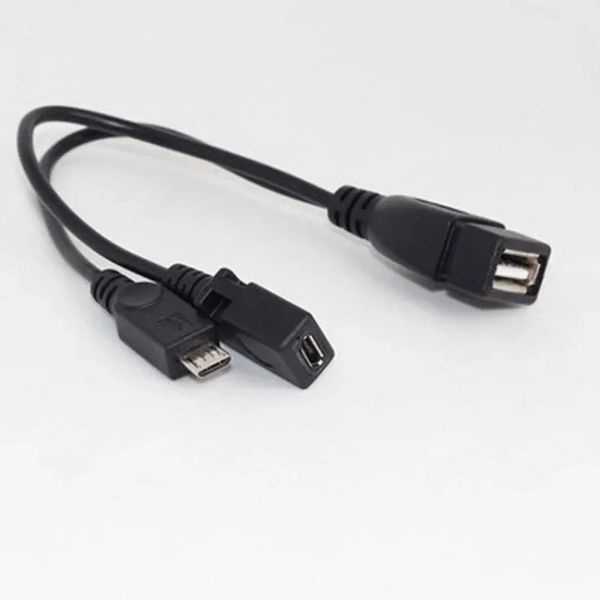 Новый 1pc 2 в 1 OTG Micro USB -хост -мощность Y Splitter Adapter USB -адаптер Micro 5 -контакт самца самка кабеля Micro USB y -сплиттер для OTG