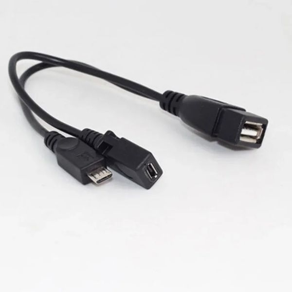 Yeni 1pc 2 In 1 OTG Mikro USB Ana Bilgisayar Yalıcı Y STRINGERS ADAPTÖRÜ Mikro 5 Pin Erkek Kadın Kablosu OTG için Mikro USB Y ayırıcı adaptörü için