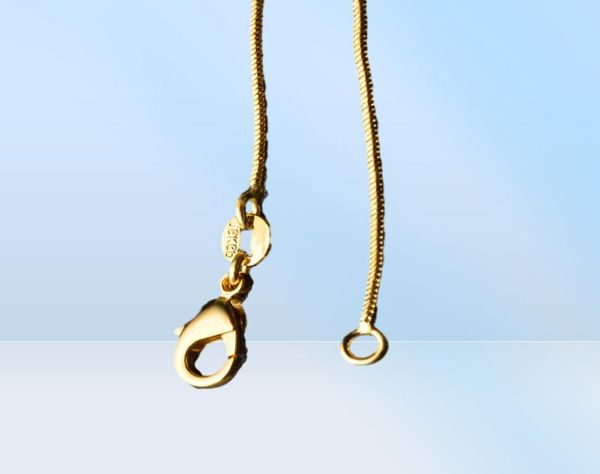Цепочки ожерелья Гладкие дизайны 1 мм 18K золото, покрытые мужчинами, женские женские украшения, украшения, украшения, с застежкой для омаров 16 18-30 дюймов 49304449