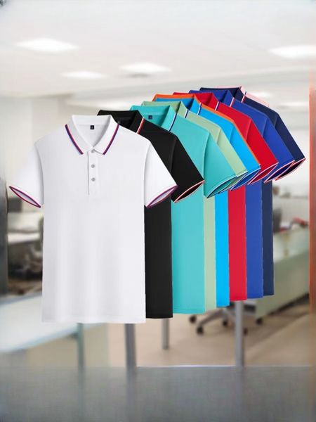 camisa pólo camisa de vestido mens de camisa pólo designer casual masculino de alta qualidade de cor sólida de golfe de verão respirável slim bordado moda high street shirt size s-5xl