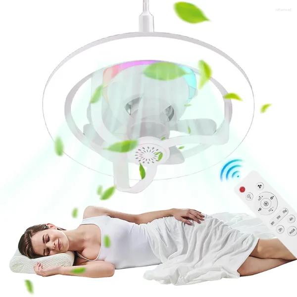 Lampada a led ventilatore a soffitto con base E27 RGB Dimmettibile a basso profilo a basso profilo per la cucina del soggiorno camera da letto