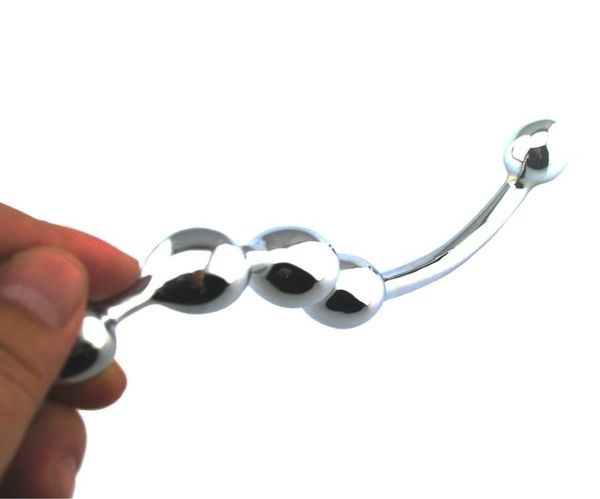 S forma prostata stimolante la bacchetta maschile gpotter metallo plug anale di dildo sesso sesso giocattolo adulto9269966