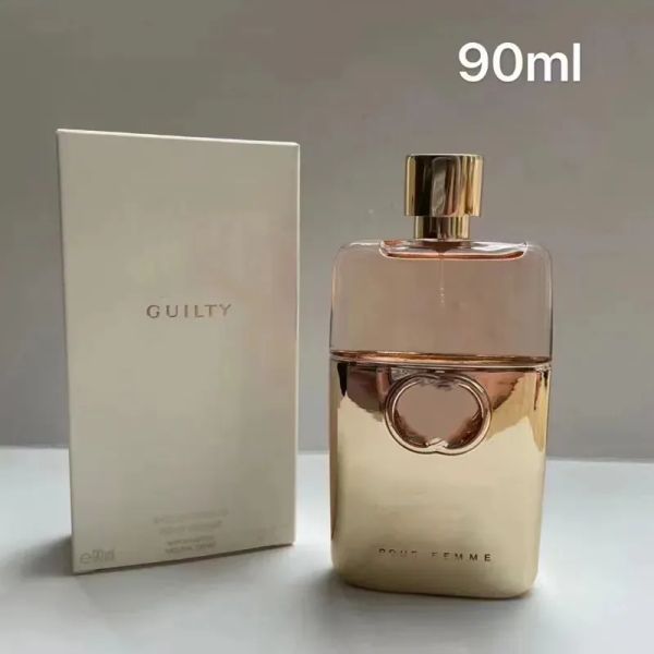Lüks tasarım kolonya kadın parfüm erkekler 100ml suçlu altın siyah şişe en yüksek versiyon koku sprey klasik stil uzun süre kalıcı doğal sprey