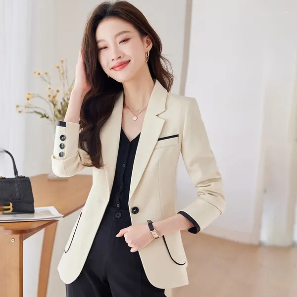 Ternos femininos femininos profissionais formais elegantes Blazers Jackets Coat Women Office Office Business Work Use Carreira Entrevista Outwear Tops Plus
