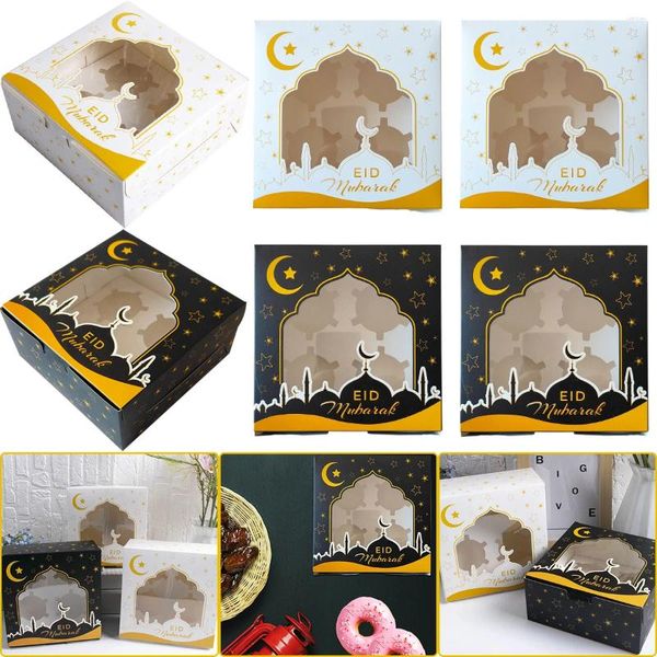 Embrulho de presente 5pcs Eid Mubarak Candy Moon Box Defina