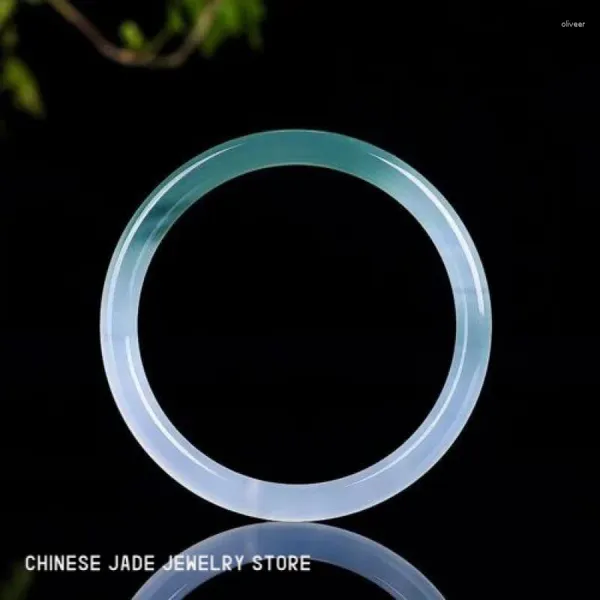 Bangle. Qualidade Superior Natural Jadeite Bar Circular Bracelet Mão Polida M1141