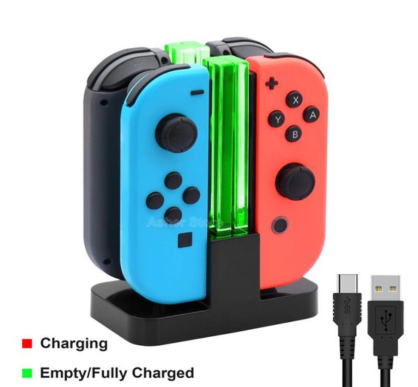 Nintend 4 Controller Charger LED Indicador Charging Dock Station para Nitendo Switch Nintendoswitch NS JoyCon Acessórios4528927