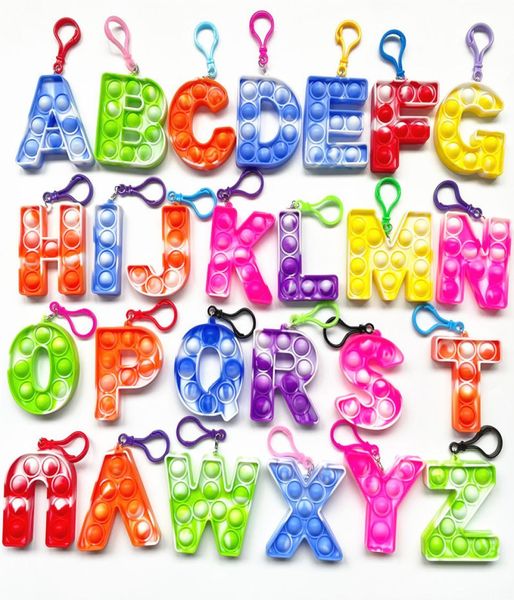 Educational Popper 26 Letras Empurrar números de bolhas moldam simples Popping Math Alfabeto Conjunto de Ting Ting Toy Stressulture9790546