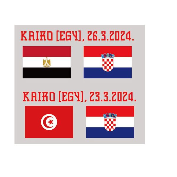 2024 Game Croatia Match Detalhes Croatia vs Egypt Croatia vs Tunisa Soccer Patch Distrô
