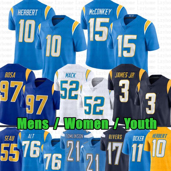 Justin Herbert 15 Ladd McConkey Jersey Football Joe Alt Joey Bosa Khalil Mack Quentin Johnston disselicherà Samuel Derwin James Jr Renden Rice J.K.Dobbins Hayden Hurst