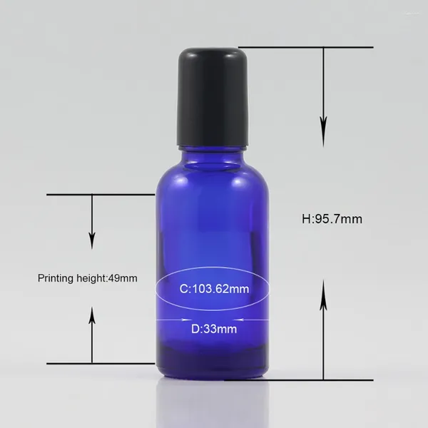 Bottiglie di stoccaggio rotolo blu su imballaggio deodorante 1 oz in vetro per profumi per trucco tubo bottiglia