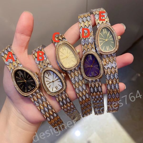 Lady designer orologi WomenWatch Snake Watch Women Women Orologi di alta qualità Gold Rose Diamond Orologi in acciaio inossidabile Band Montre Orologio Di Lusso Relgio