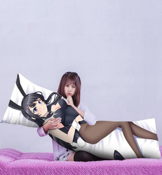 Rascal träumt nicht von Bunny Girl Senpai Seishun Buta Yaro Sakurajima Mai umarmt den Körper Kissenbezug Dakimakura Pillow Case Cover 21637475