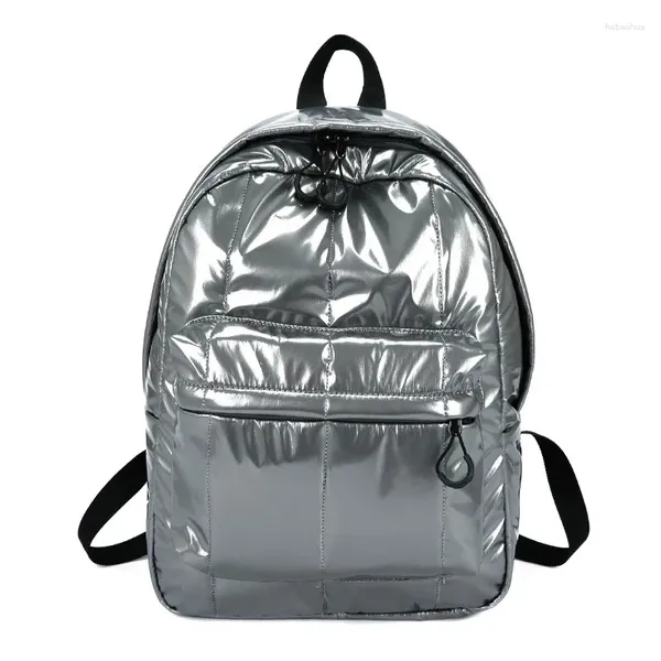 Backpack Down Bag Female Fashion versione coreana della marea Outdoor Travel College Wind Space Cotton 2024