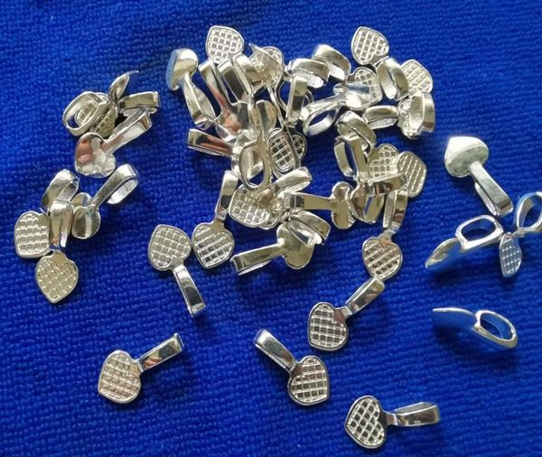 200pcs cola de metal banhado a prata no charme de foco pingente em branco Cabochon Settings A11586SP para jóias fabricado1581263