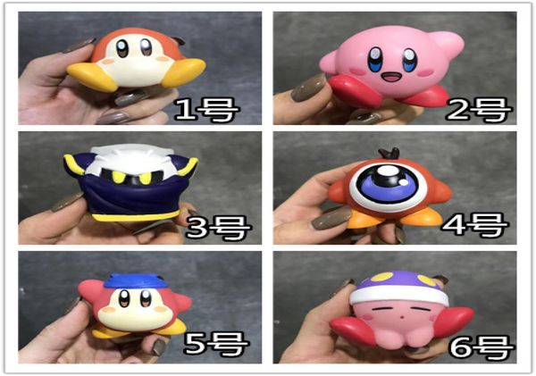 6pcs 8cm Japanese Game Soft Star Kirby Ação Figura Doll Doll de alta qualidade Eropon SM Cartoon Anime Toy5279008