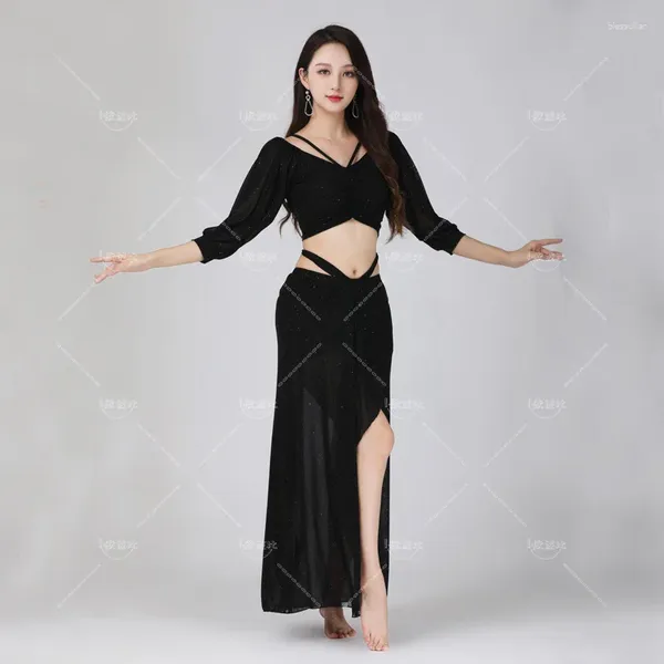 Stage Wear Belly Dance Top Skirt Set Women Sexy Pract Abbigliamento Performance Costume Oriental Outfit Abito lungo