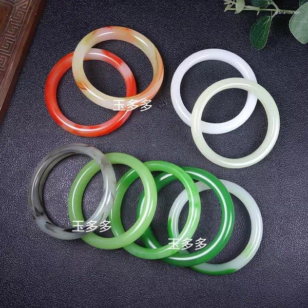 Armreif Imitation Jade Steinpulver Armband Fabrik Großhandel weiße Geschenk Jianghu Stall Glas