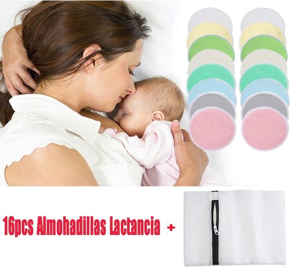16pcs Органические бамбуковые подушки для грудного вскармливания соска для беременных для беременных для беременных, питающих Padsg86278006