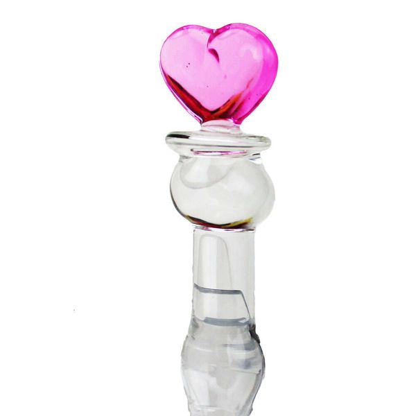 Pink Heart Glass Butt Cuppone bacchetta sensuale giocattolo sexy Explora Ass Play Vagina Women Man stimola il gioco d'amore di backdoor lesbica orgasmica