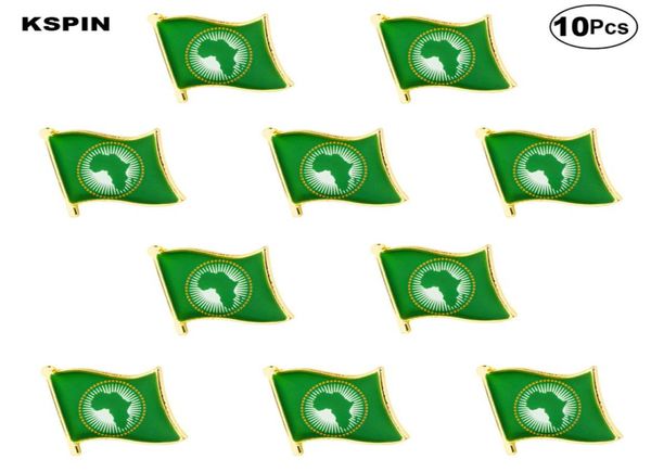 African Union Flagge Revers Pin Flaggenabzeichen Brosche Stifte Abzeichen 10pcs ein Lot9789705