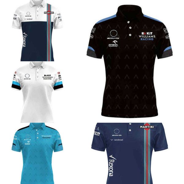 Летняя новая рубашка F1 гоночный костюм Williams Benz Команда футболка Polo Men's Lys Common Women Polos Tops 5xl2 Шорты 77AA