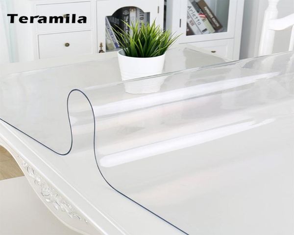 Teramila PVC Tabela transparente de mesa de mesa à prova de óleo à prova d'água de 10mm15mm de espessura na mesa de jantar de cozinha de tapete de vidro macio 9503401