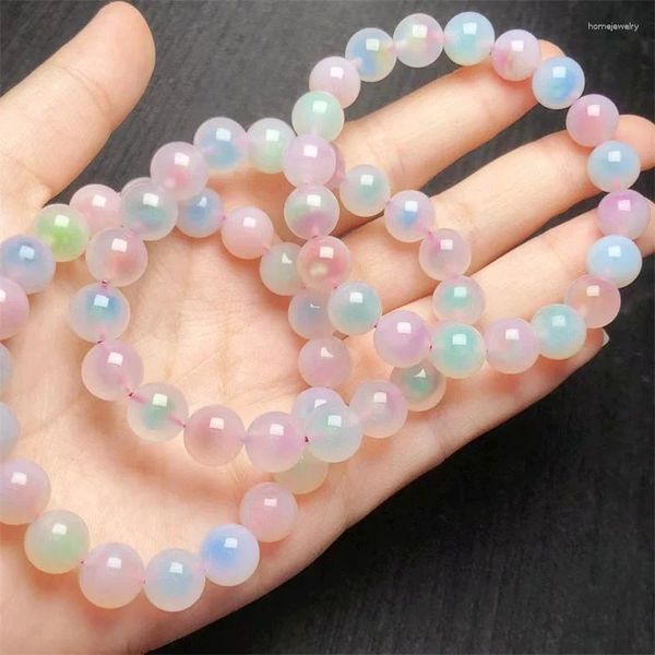 Braccialetti Link Natural Candy Agate Bracciale String Charms Fatune Fortune Energy Woman Amulet Jewelry Gift 1pcs 10mm