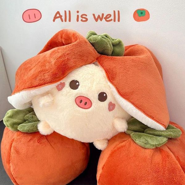 Kissen Kawaii Cartoon werfen kreatives Plüsch ausgestopft Persimmon Transfigured Toy Home Decor