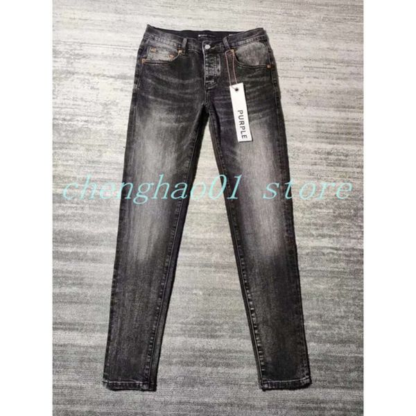 23SS Men Designer Miri di alta qualità uomo pantaloni lunghi pantaloni streetwear lavati vecchi fori lunghi viola denim regolare 261