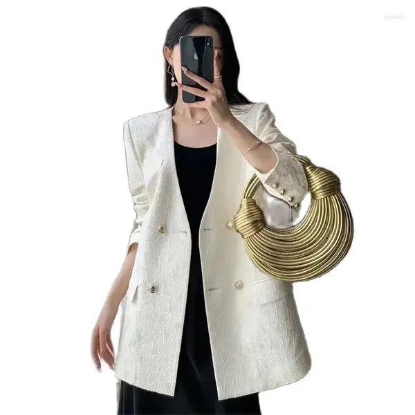 Abiti da donna 2024 Blazer White Blazer primaverili Blazer Abbigliamento vestiti a maniche lunghe eleganti