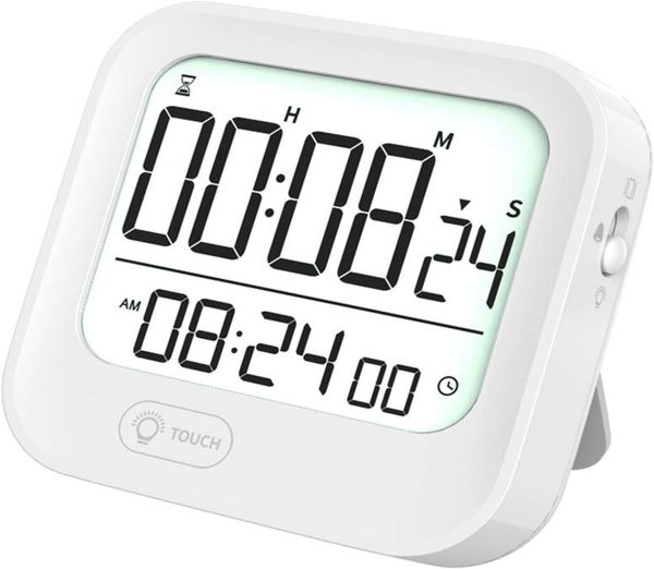 Pomodoro Interval Timer Conto alla rovescia Clock Tomato Stop Owatch White retroilluminazione8979889